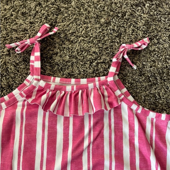 TOMMY BAHAMA Pink & White Stripe Tiered Sundress Girls Size 7 - Picture 4 of 7